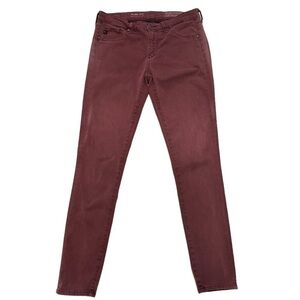 Anthropologie AG The Abbey Sateen Mid-Rise Skinny Ankle Jeans, Size 26R